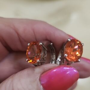 Elegant Orange Gemstone Earrings